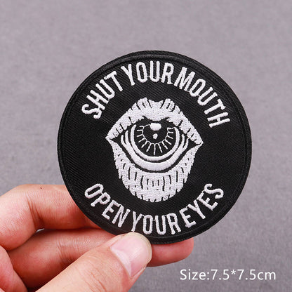 Open Your Eyes Meme Patch Clothing Thermo-Adhesive Badges Iron On Patch