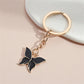 Black Metal Butterfly Keychains Women Handbag Charms Exquisite Keyring For Girls