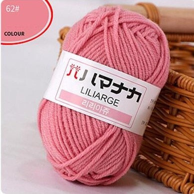 53 Colors Soft Cotton Baby Knitting Wool Yarn Thick Yarn Fiber Velvet Yarn Hand