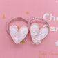 2Pcs/Set Glittering Love Resin Children's Rubber Bands Sweet Hair Accessories