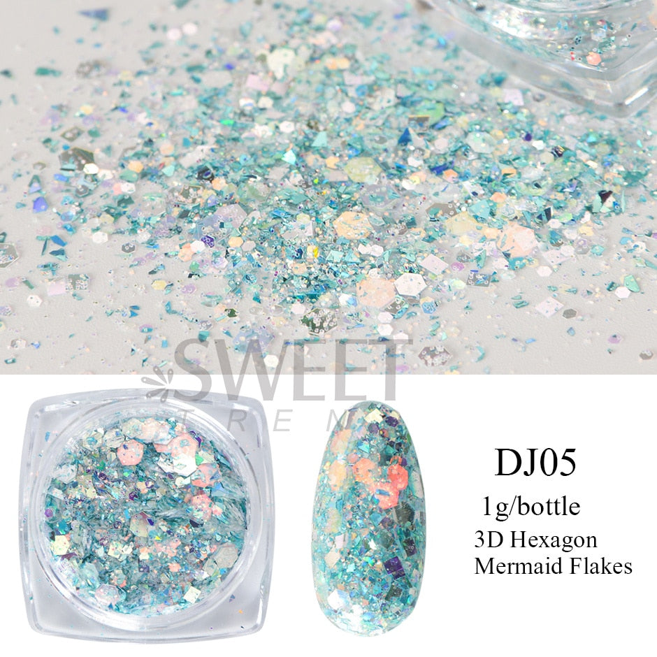 54 Colors 1 Box Reflective Nail Powder Flash Disco Diamond Chrome Pigment