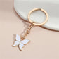 White Metal Butterfly Keychains Women Handbag Charms Exquisite Keyring For Girls