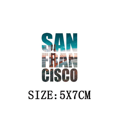 Small San Francisco Thermal Sticker Letter Patches Clothing DIY Iron-On Sticker