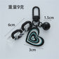 Black Heart Chain Pendant Acrylic Keychains Cute Love Keyrings Women Bag