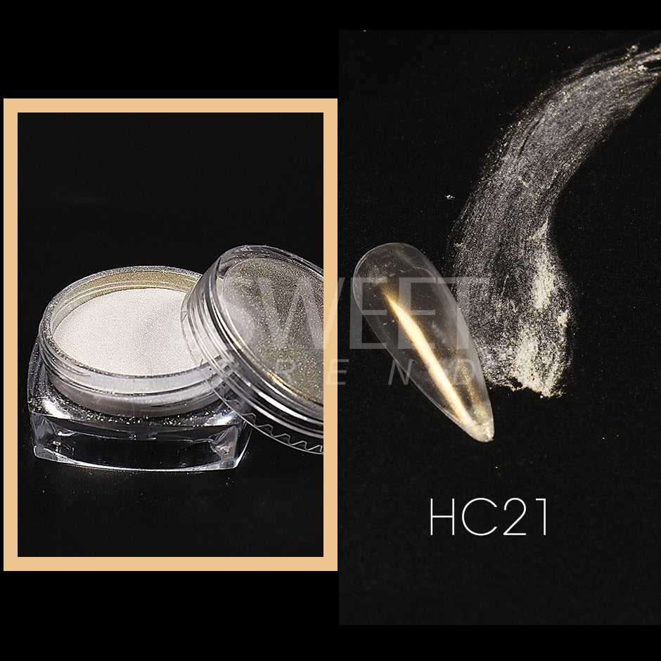 Fairy Nail Pigment Powder Holographic Fine Chrome Rubbing Dust Shimmer Gentle