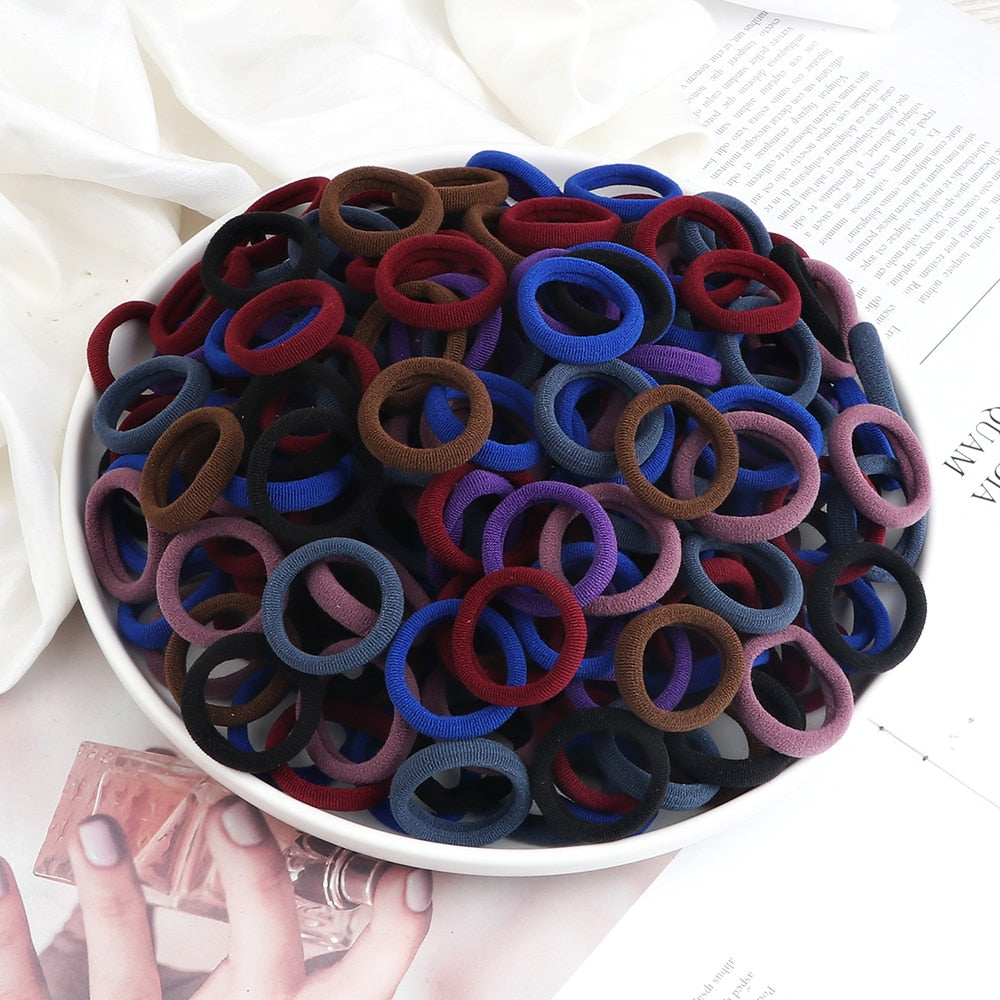 20pcs Dark Colors Hairband Small Elastic Rubber Band Hair Scrunchies Woman Girls