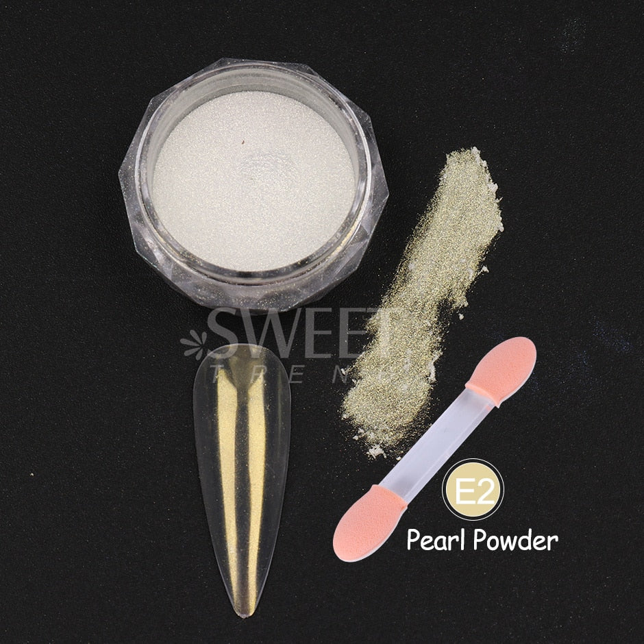 Fairy Nail Pigment Powder Holographic Fine Chrome Rubbing Dust Shimmer Gentle