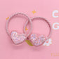 2Pcs/Set Glittering Love Resin Children's Rubber Bands Sweet Hair Accessories