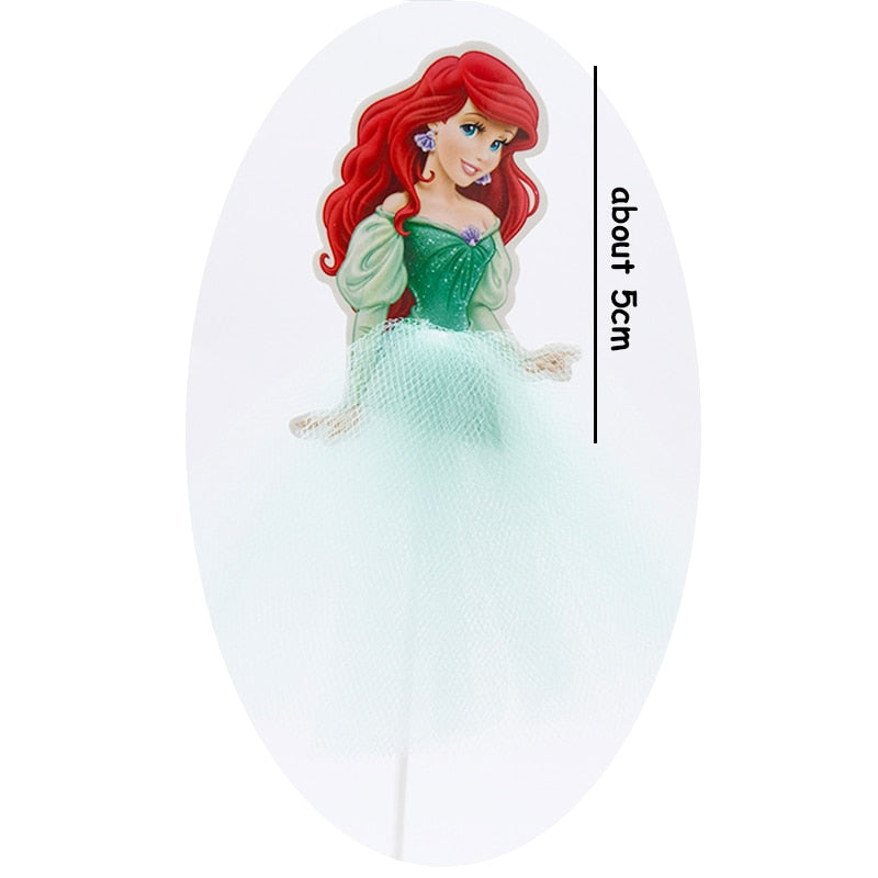 1pc Red Hair Ariel Cake Cupcake Toppers Cake Flag Birthday Baby Shower Cake