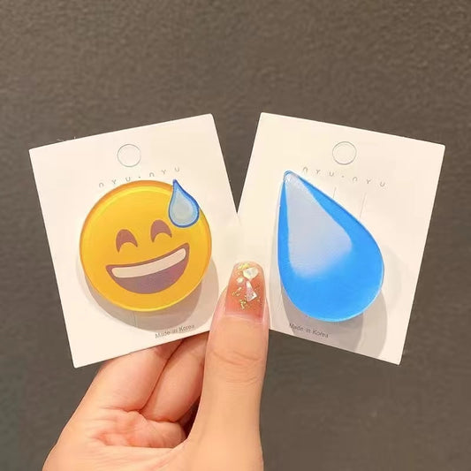 1Pcs Acrylic Laughing Emoji Funny Emojied Hairpins Girl Side Bangs Clip Hair