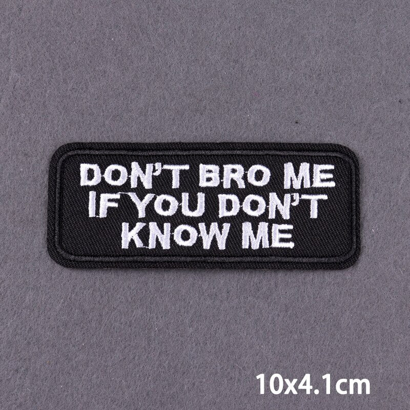 46 Styles Black Patch With Slogan Iron On Patches For Clothes DIY Embroidery