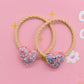 2Pcs/Set Glittering Love Resin Children's Rubber Bands Sweet Hair Accessories