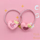 2Pcs/Set Glittering Love Resin Children's Rubber Bands Sweet Hair Accessories