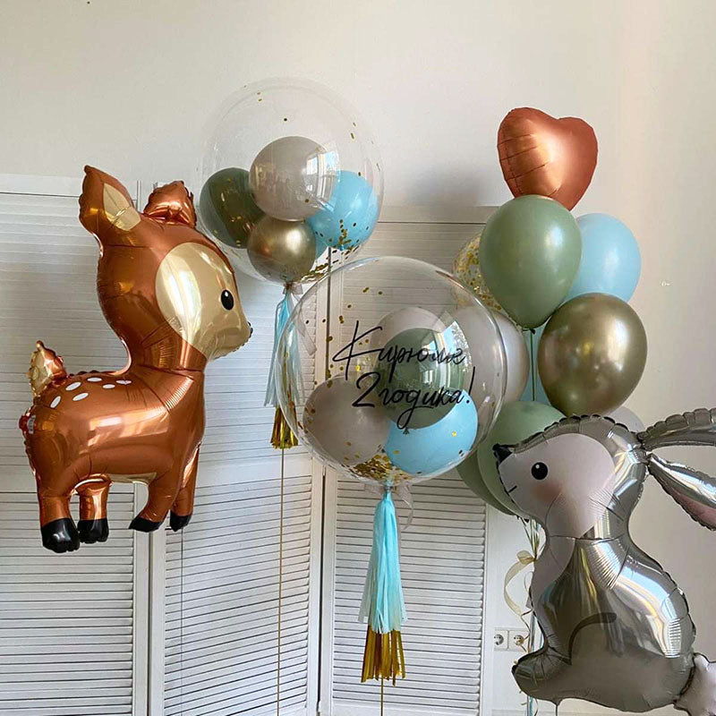 59 Styles Jungle Deer Bear Foil Balloons 40inch Caramel Brown Number Balls Baby