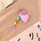 6 Colors Colorful Cute Heart Acrylic Keychain Chain Keyring For Women Handbag