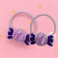 2Pcs Purple Sparkling Candy Baby Headband Scrunchies Children's Elastic Bands