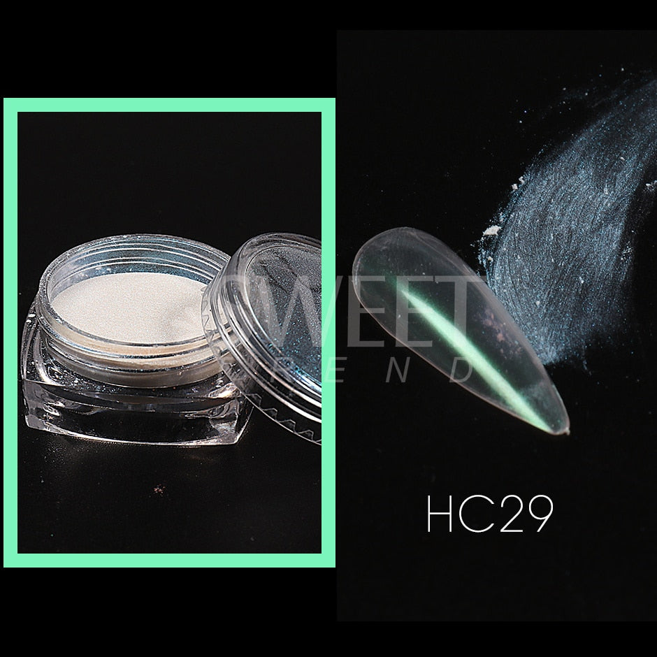 Fairy Nail Pigment Powder Holographic Fine Chrome Rubbing Dust Shimmer Gentle