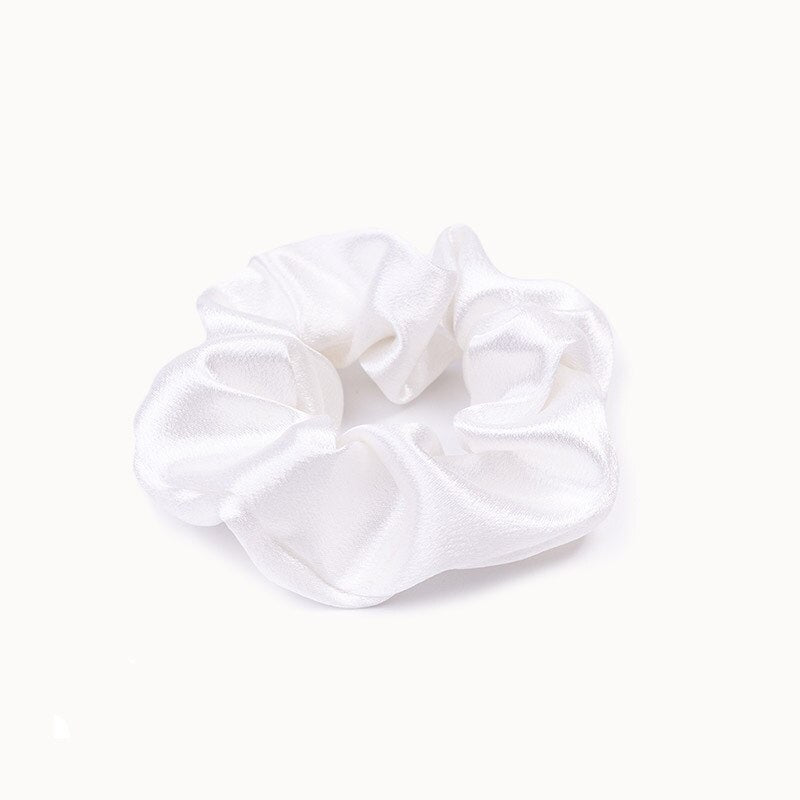 14 Styles Big Satin Solid Color Scrunchie Women Silk Elastic Handmade Hair Band