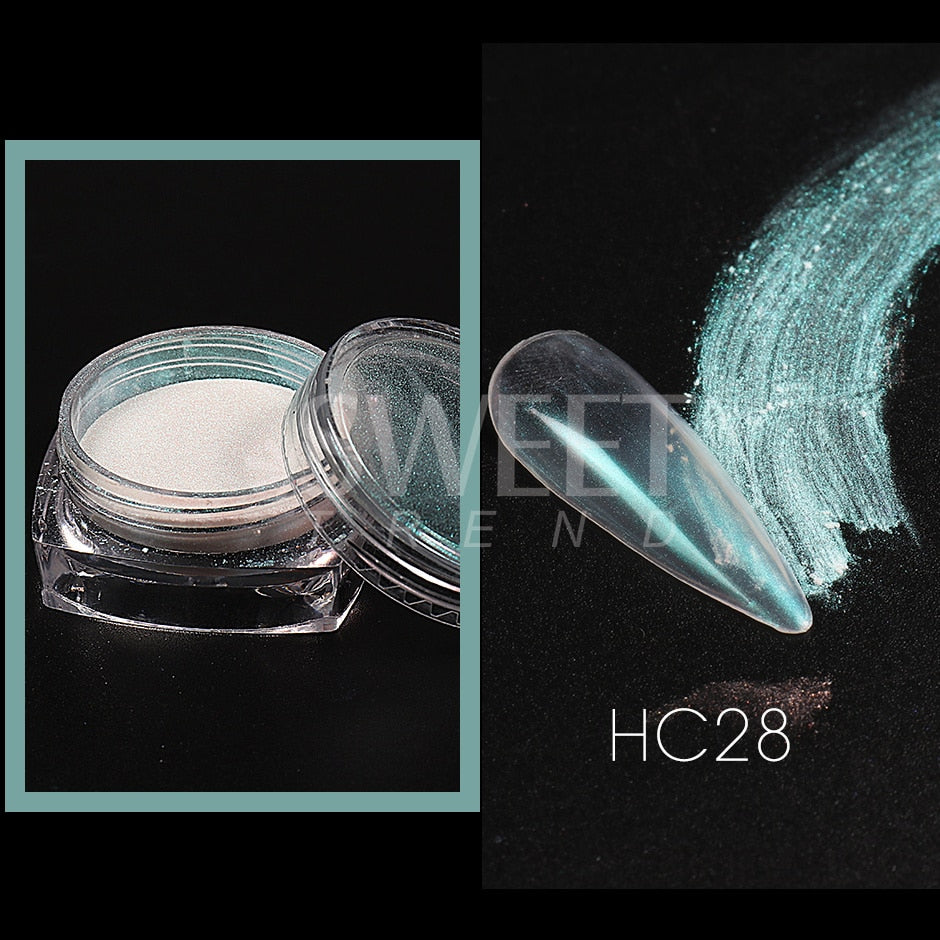Fairy Nail Pigment Powder Holographic Fine Chrome Rubbing Dust Shimmer Gentle