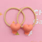 2Pcs/Set Glittering Love Resin Children's Rubber Bands Sweet Hair Accessories