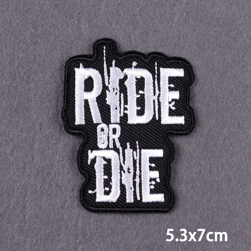 46 Styles Black Patch With Slogan Iron On Patches For Clothes DIY Embroidery