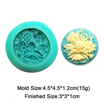 Flower Bunches Molds For Mug Chocolate Mold Clay Decoration Form Plaster Craft