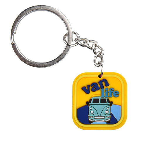 Van Life PVC Keychain For Woman Colorful Keyring Cartoon Pendant Keychains Bag