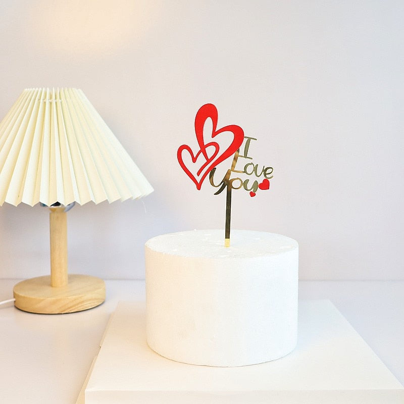 33 Styles Big Red Love Wedding & Engagement Party Cake Toppers Acrylic Love