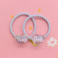 2Pcs/Set Glittering Love Resin Children's Rubber Bands Sweet Hair Accessories