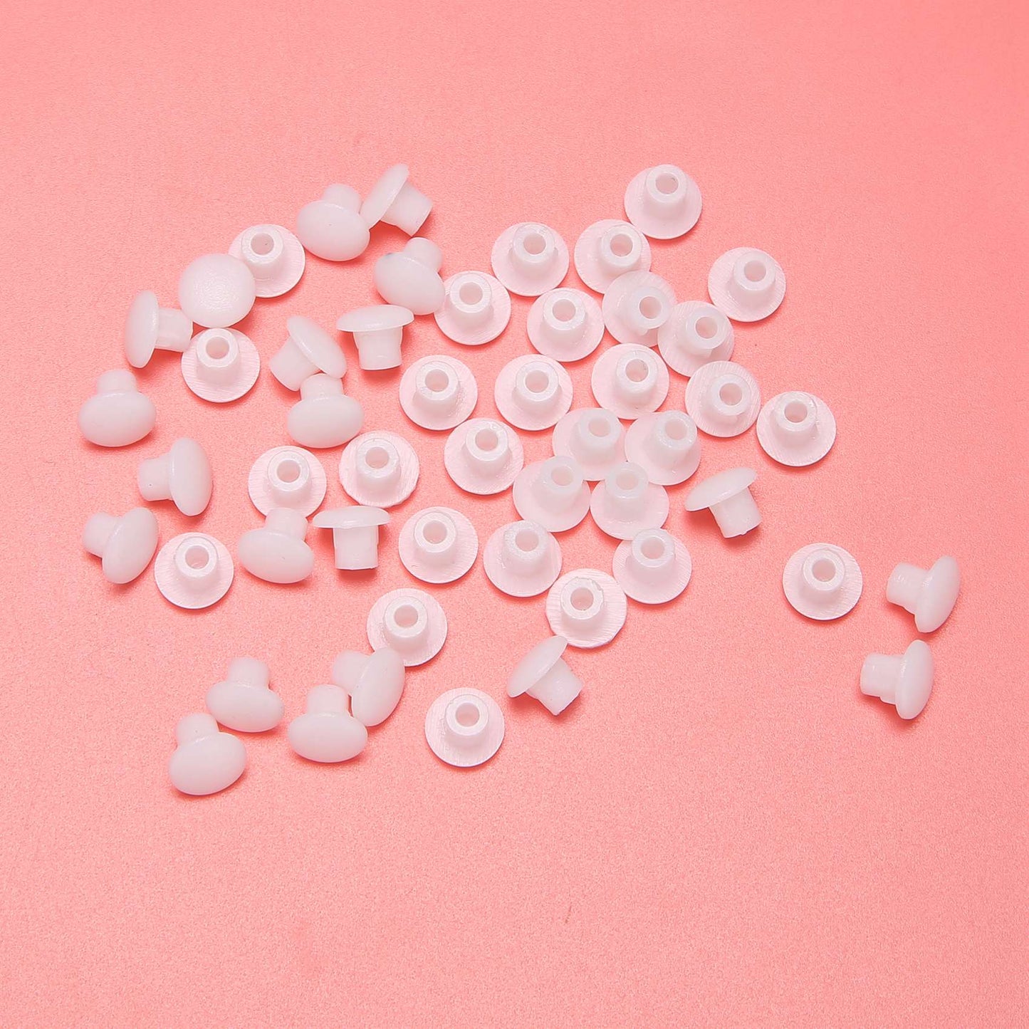 50pcs Plastic Round Shaped Cover Screw Cap Lid White for 5mm Dia Hole