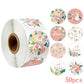 50-500pcs 8 styles Thank You Sticker for Seal Labels Round Floral Multi Color