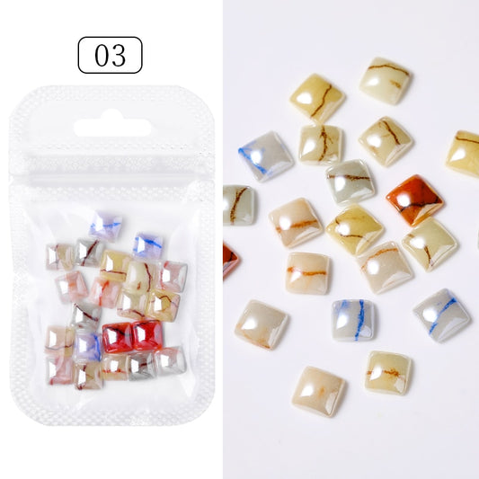 Colorful Squares Flatback 3D Nail Art Charms DIY Nail Decoration Nail