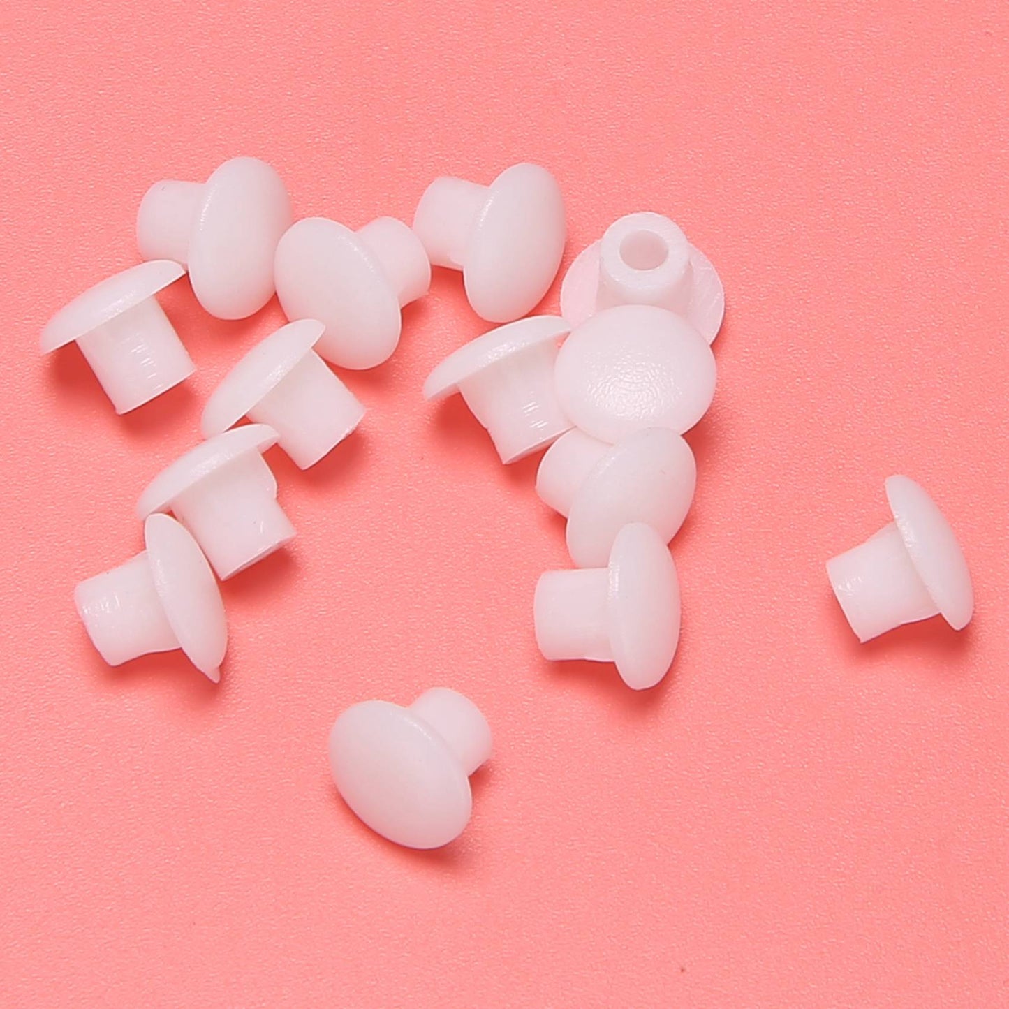 50pcs Plastic Round Shaped Cover Screw Cap Lid White for 5mm Dia Hole