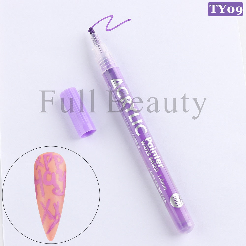 Metallic Gold Nail Polish Waterproof Nail Marker Pen For Design Graffiti Drawing
