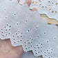 Cotton Embroidered White Flower Lace Fabric Wide Sewing DIY Trim Wedding