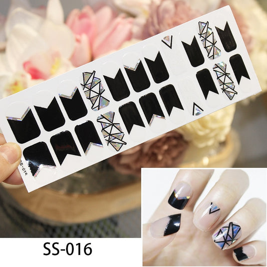 Holographic Geometric Decor Nail Art Stickers Nail Wraps Manicure DIY Nails