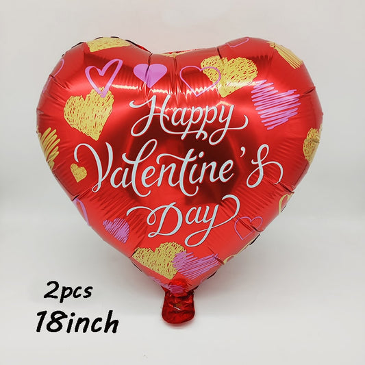 2pc Red Heart Balloon Happy Valentines Day Inflatable Balloon Birthday