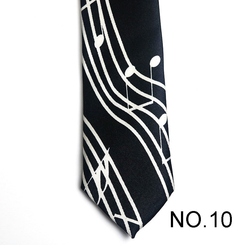 50 Styles Novelty Mens 5cm Polyester Tie Skinny Musical Neckties Piano Notes