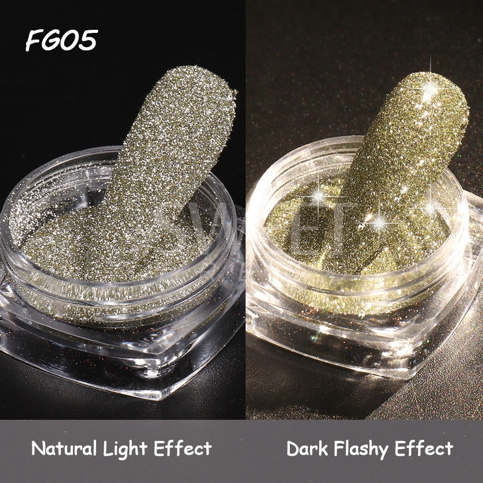 54 Colors 1 Box Reflective Nail Powder Flash Disco Diamond Chrome Pigment