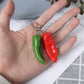 8 Styles Simulation Food Keychain Chili Pepper Garlic Mandarin Fashion Keyring