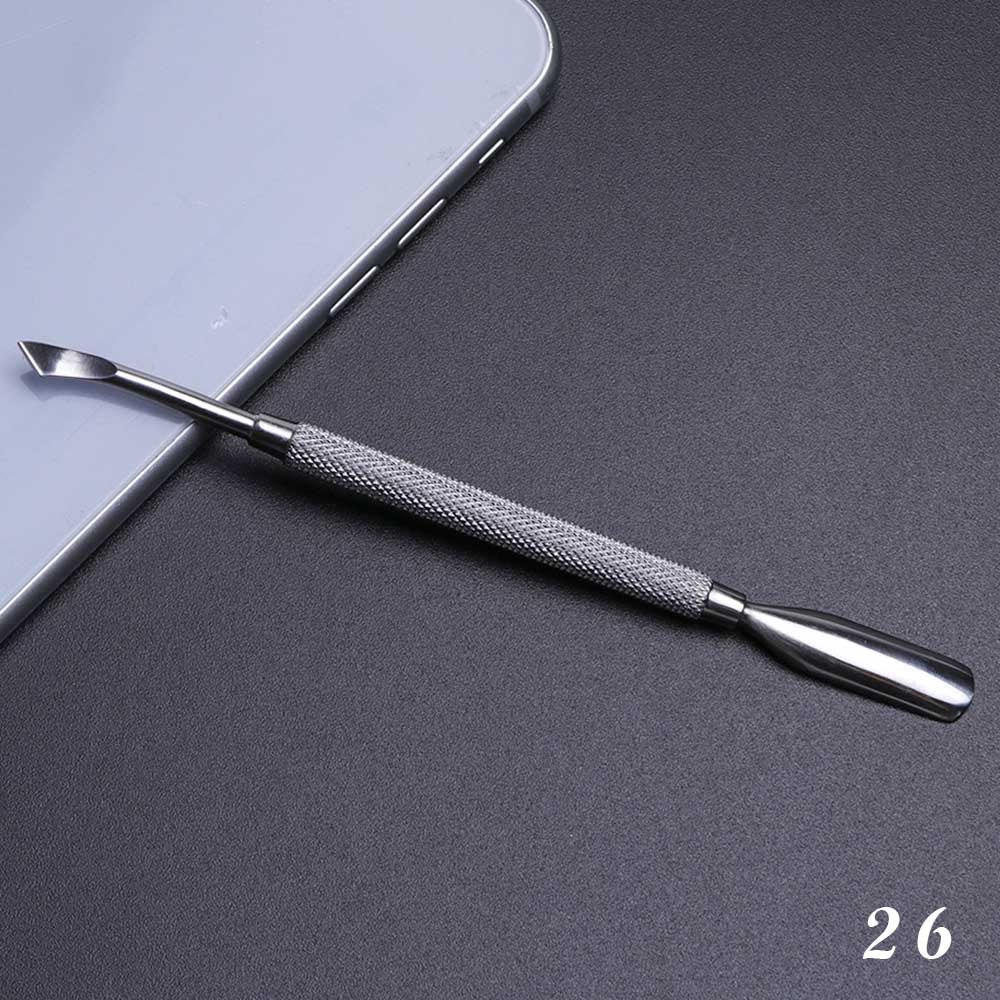 1pcs Double-ended Cuticles Nails Pusher Dead Skin Remover Pedicure Stainless