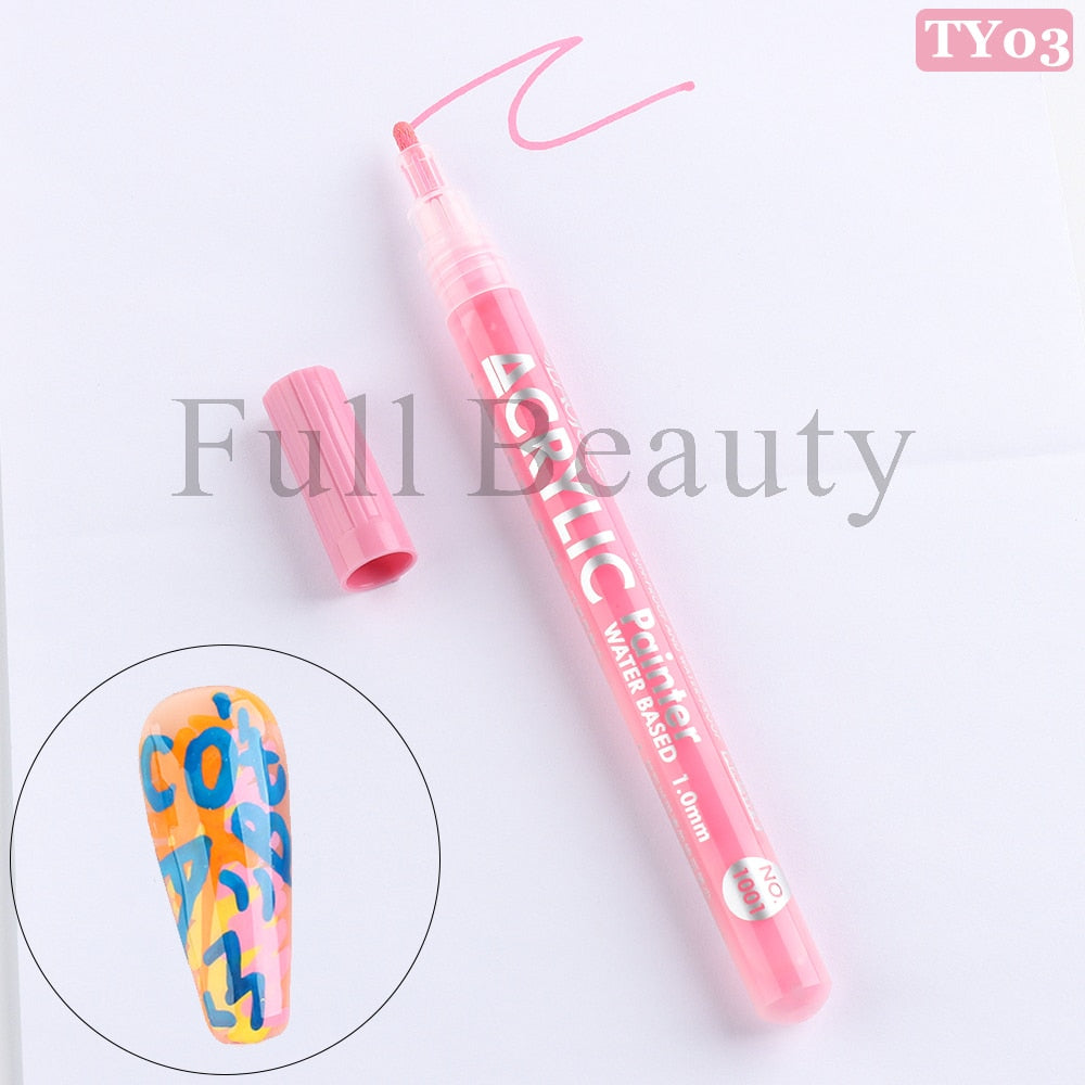 Metallic Gold Nail Polish Waterproof Nail Marker Pen For Design Graffiti Drawing