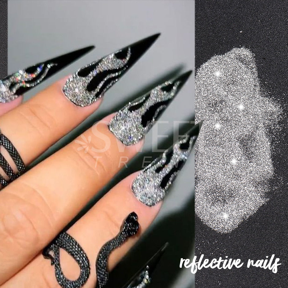 54 Colors 1 Box Reflective Nail Powder Flash Disco Diamond Chrome Pigment