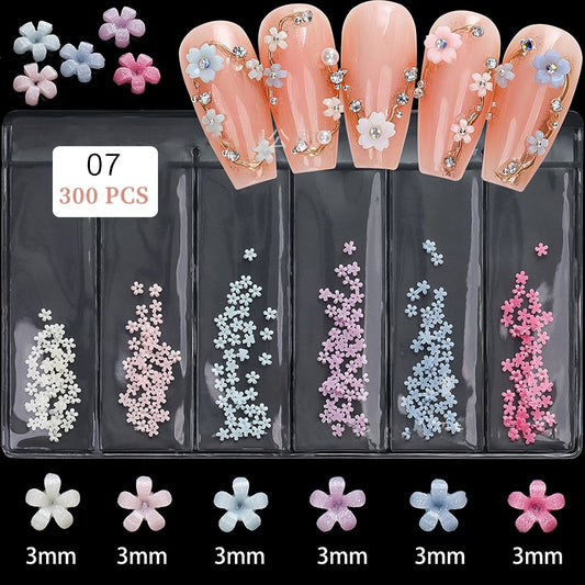 Mini Acrylic Flowers Colorful Nail Art Decor Nails DIY Manicure Fashion Nail