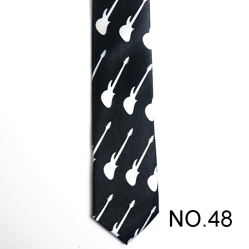 50 Styles Novelty Mens 5cm Polyester Tie Skinny Musical Neckties Piano Notes