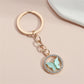 Mint Halo Metal Butterfly Keychains Women Handbag Charms Exquisite Keyring For
