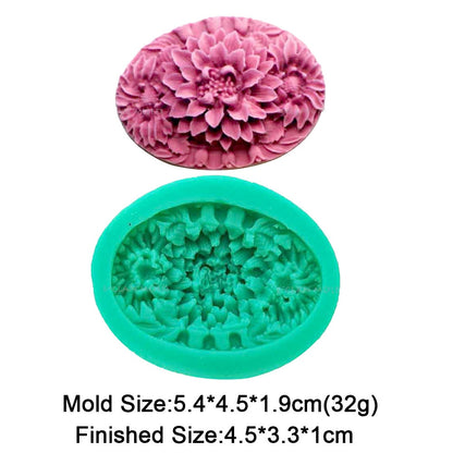 Flowers Fondant chocolate Silicone Molds For Mug Clay Decoration Form Plaster