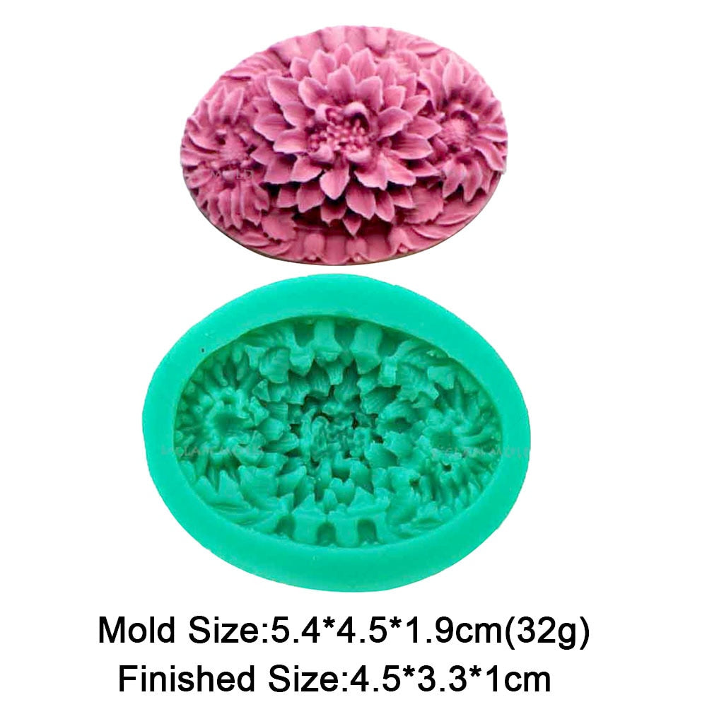 23 Styles Flower Fondant Silicone Molds For Mug Decorating Rose Resin Polymer