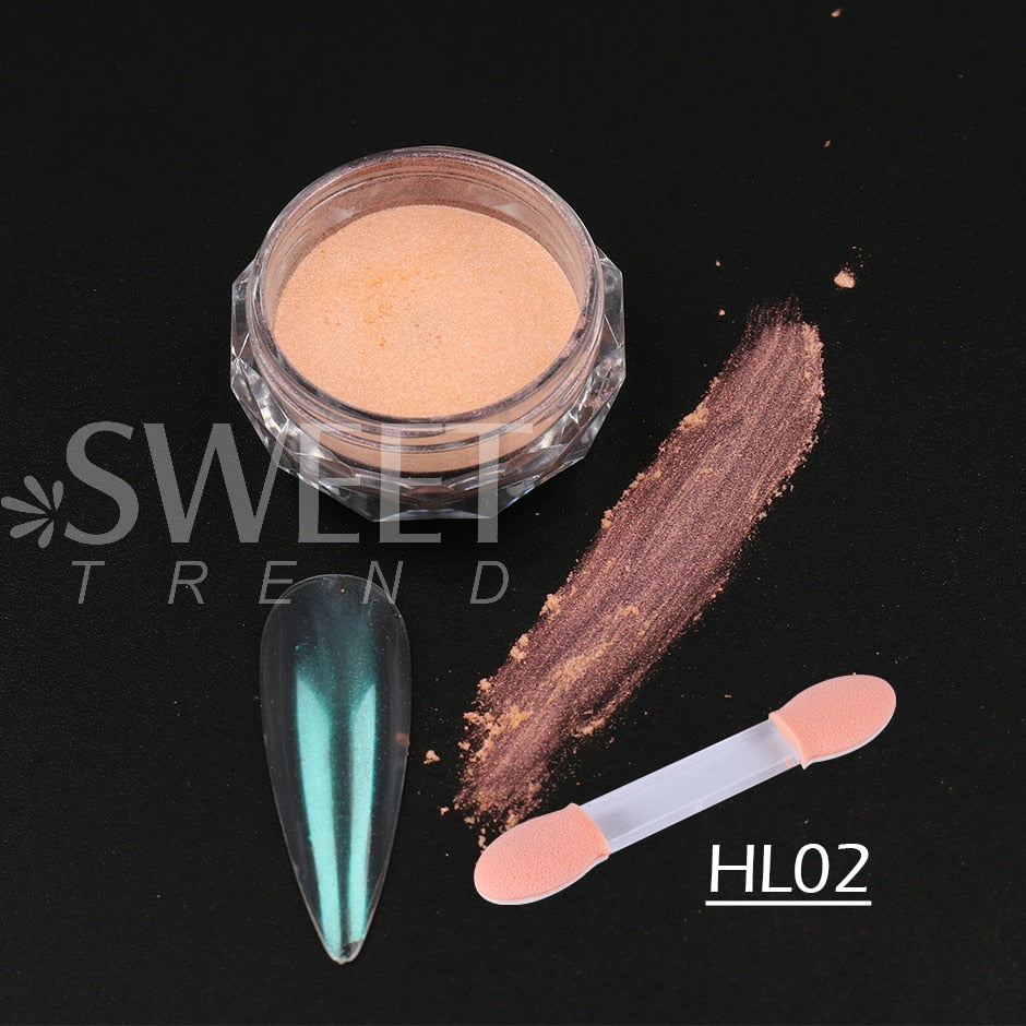 Fairy Nail Pigment Powder Holographic Fine Chrome Rubbing Dust Shimmer Gentle
