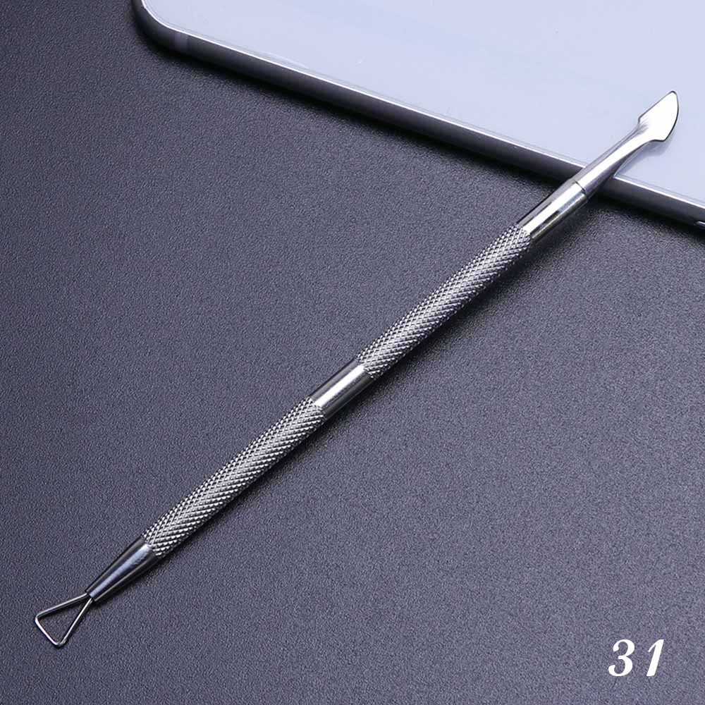 1pcs Double-ended Cuticles Nails Pusher Dead Skin Remover Pedicure Stainless